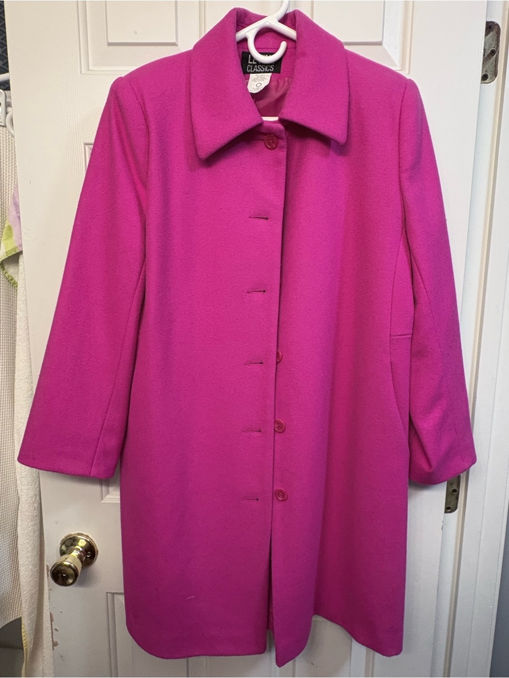 Levine Classics Women's Vibrant Magenta Wool Coat